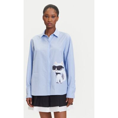 KARL LAGERFELD Košeľa A3W11029 Modrá Regular Fit Ženy KARL LAGERFELD Košeľa A3W11029 Modrá Regular Fit Ženy