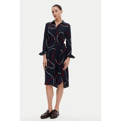 Tommy Hilfiger Košeľové šaty WW0WW44665 Tmavomodrá Regular Fit Ženy Tommy Hilfiger Košeľové šaty WW0WW44665 Tmavomodrá Regular Fit Ženy