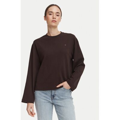 Tommy Hilfiger Blúzka WW0WW51740 Hnedá Relaxed Fit Ženy Tommy Hilfiger Blúzka WW0WW51740 Hnedá Relaxed Fit Ženy