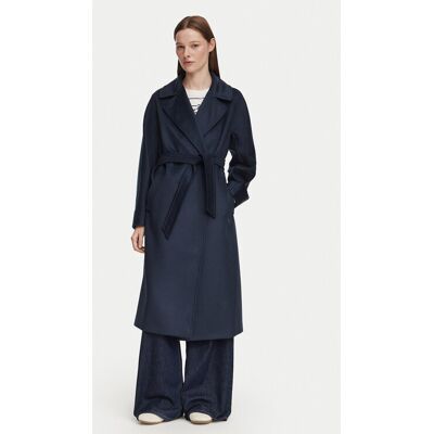 Weekend Max Mara Vlnený kabát Resina 2625016021 Tmavomodrá Regular Fit Ženy Weekend Max Mara Vlnený kabát Resina 2625016021 Tmavomodrá Regular Fit Ženy
