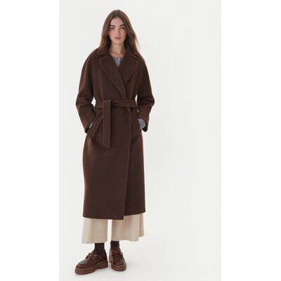 Weekend Max Mara Vlnený kabát Tempera 2525016082 Hnedá Regular Fit Ženy Weekend Max Mara Vlnený kabát Tempera 2525016082 Hnedá Regular Fit Ženy