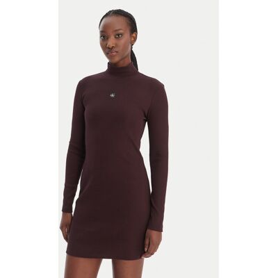 Calvin Klein Jeans Každodenné šaty LV047E204G Hnedá Slim Fit Ženy Calvin Klein Jeans Každodenné šaty LV047E204G Hnedá Slim Fit Ženy