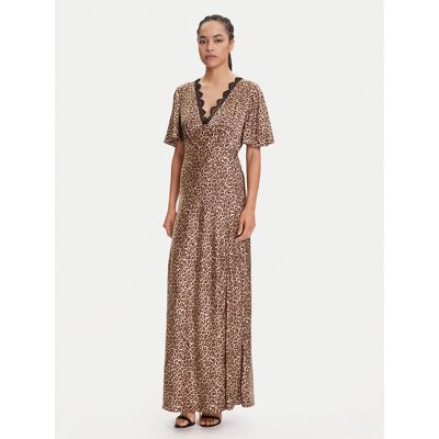 Guess Večerné šaty W5YK01 WHEZ2 Béžová Regular Fit Ženy Guess Večerné šaty W5YK01 WHEZ2 Béžová Regular Fit Ženy