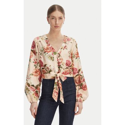 Guess Blúzka W6GHA4 W2565 Oranžová Regular Fit Ženy Guess Blúzka W6GHA4 W2565 Oranžová Regular Fit Ženy