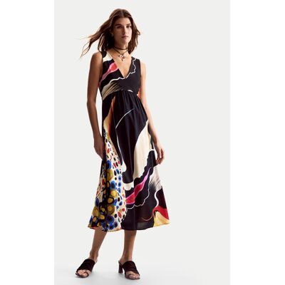 Desigual Letné šaty Japan Opart Lacroix 26SWVW60 Čierna Regular Fit Ženy Desigual Letné šaty Japan Opart Lacroix 26SWVW60 Čierna Regular Fit Ženy