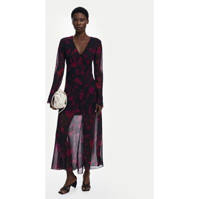 Desigual Koktejlové šaty Ratan 25WWVW24 Bordová Regular Fit Ženy Desigual Koktejlové šaty Ratan 25WWVW24 Bordová Regular Fit Ženy