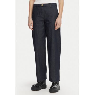 Armani Exchange Bavlnené nohavice XW002257 AF21337 MB001 Tmavomodrá Relaxed Fit Ženy Armani Exchange Bavlnené nohavice XW002257 AF21337 MB001 Tmavomodrá Relaxed Fit Ženy