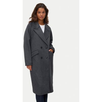 Vero Moda Vlnený kabát Harper 10320446 Sivá Regular Fit Ženy Vero Moda Vlnený kabát Harper 10320446 Sivá Regular Fit Ženy