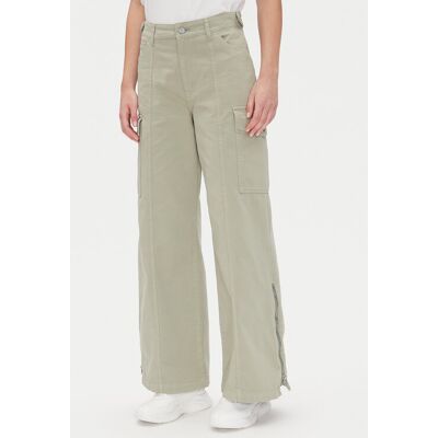 HUGO Cargo nohavice Holoma 50536955 Zelená Relaxed Fit Ženy HUGO Cargo nohavice Holoma 50536955 Zelená Relaxed Fit Ženy