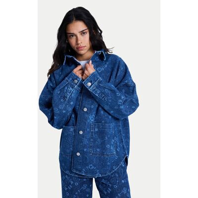 Roxy džínsová košeľa Kick Back Washed ERJWT03750 Modrá Relaxed Fit Ženy Roxy džínsová košeľa Kick Back Washed ERJWT03750 Modrá Relaxed Fit Ženy