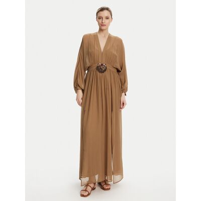 Luisa Spagnoli Večerné šaty Paiolo 541815 Hnedá Regular Fit Ženy Luisa Spagnoli Večerné šaty Paiolo 541815 Hnedá Regular Fit Ženy