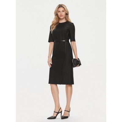 Boss Úpletové šaty Depuro 50506987 Čierna Slim Fit Ženy Boss Úpletové šaty Depuro 50506987 Čierna Slim Fit Ženy