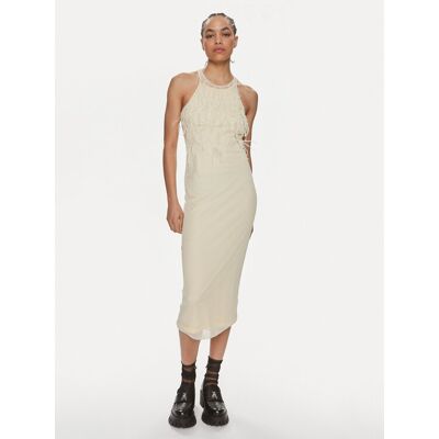 Patrizia Pepe Koktejlové šaty 2A2735/K186-W362 Écru Slim Fit Ženy Patrizia Pepe Koktejlové šaty 2A2735/K186-W362 Écru Slim Fit Ženy