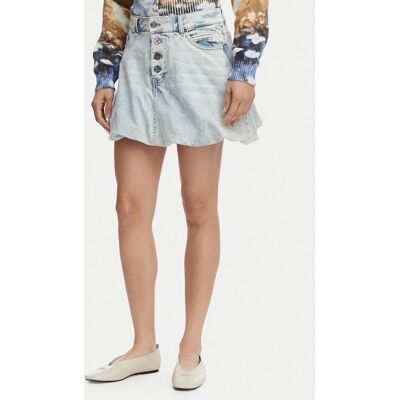 Desigual Džínsová sukňa Fal Globo 26SWFD01 Modrá Regular Fit Ženy Desigual Džínsová sukňa Fal Globo 26SWFD01 Modrá Regular Fit Ženy