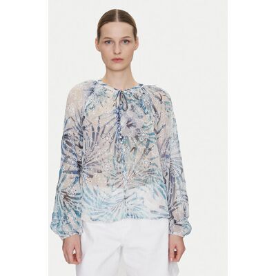 Guess Blúzka W5GH60 W0WA2 Modrá Regular Fit Ženy Guess Blúzka W5GH60 W0WA2 Modrá Regular Fit Ženy