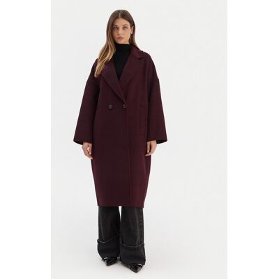 ViCOLO Vlnený kabát TF0003 Bordová Regular Fit Ženy ViCOLO Vlnený kabát TF0003 Bordová Regular Fit Ženy