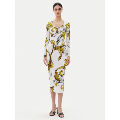 Versace Jeans Couture Každodenné šaty 78HAO920 JS471 Biela Regular Fit Ženy Versace Jeans Couture Každodenné šaty 78HAO920 JS471 Biela Regular Fit Ženy