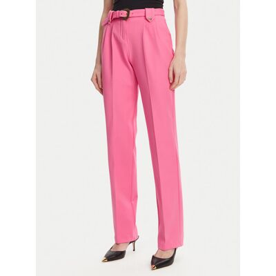 Versace Jeans Couture Bavlnené nohavice 78HAA111 Ružová Straight Fit Ženy Versace Jeans Couture Bavlnené nohavice 78HAA111 Ružová Straight Fit Ženy