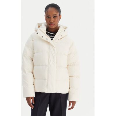 Tommy Hilfiger Vatovaná bunda WW0WW45739 Écru Regular Fit Ženy Tommy Hilfiger Vatovaná bunda WW0WW45739 Écru Regular Fit Ženy