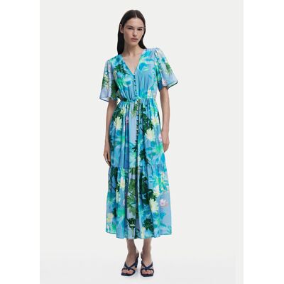 Desigual Košeľové šaty Nancy 25SWVW18 Modrá Regular Fit Ženy Desigual Košeľové šaty Nancy 25SWVW18 Modrá Regular Fit Ženy