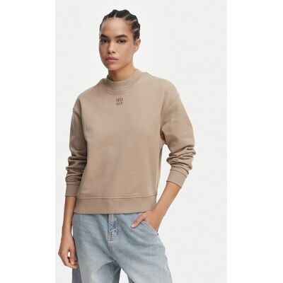 HUGO Mikina Daxandria 50527463 Béžová Regular Fit Ženy HUGO Mikina Daxandria 50527463 Béžová Regular Fit Ženy