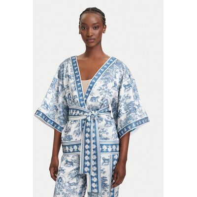 Fracomina Blúzka FS26SJ3008W459K5 Modrá Regular Fit Ženy Fracomina Blúzka FS26SJ3008W459K5 Modrá Regular Fit Ženy