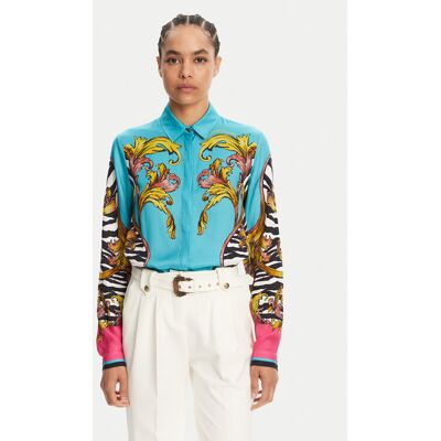 Versace Jeans Couture Košeľa 78HAL2P1 Modrá Regular Fit Ženy Versace Jeans Couture Košeľa 78HAL2P1 Modrá Regular Fit Ženy