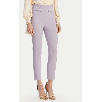 Elisabetta Franchi Bavlnené nohavice PA-170-61E2-V290 Fialová Regular Fit Ženy Elisabetta Franchi Bavlnené nohavice PA-170-61E2-V290 Fialová Regular Fit Ženy