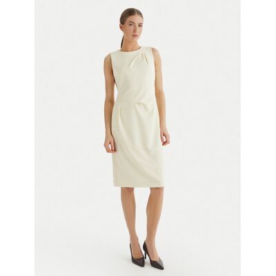 Calvin Klein Koktejlové šaty LV044F018G Béžová Slim Fit Ženy Calvin Klein Koktejlové šaty LV044F018G Béžová Slim Fit Ženy
