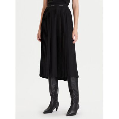 Calvin Klein Plisovaná sukňa LV044D632G Čierna Regular Fit Ženy Calvin Klein Plisovaná sukňa LV044D632G Čierna Regular Fit Ženy