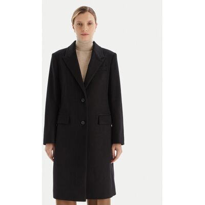 BOSS Vlnený kabát Classin 50548371 Čierna Regular Fit Ženy BOSS Vlnený kabát Classin 50548371 Čierna Regular Fit Ženy