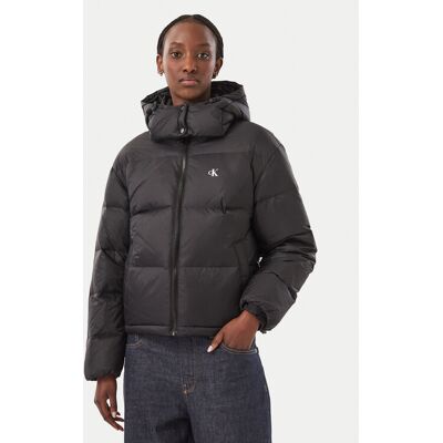 Calvin Klein Jeans Vatovaná bunda Essential LV047H500G Čierna Relaxed Fit Ženy Calvin Klein Jeans Vatovaná bunda Essential LV047H500G Čierna Relaxed Fit Ženy