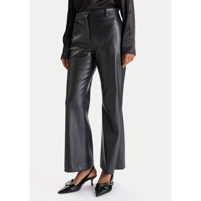 HUGO Nohavice z imitácie kože Hamunelle-1 50546824 Čierna Flare Fit Ženy HUGO Nohavice z imitácie kože Hamunelle-1 50546824 Čierna Flare Fit Ženy