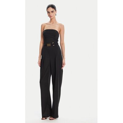 Elisabetta Franchi Overal TU05152E2 110 Čierna Regular Fit Ženy Elisabetta Franchi Overal TU05152E2 110 Čierna Regular Fit Ženy