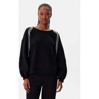 TWINSET Mikina 252LI2MCC Čierna Regular Fit Ženy TWINSET Mikina 252LI2MCC Čierna Regular Fit Ženy