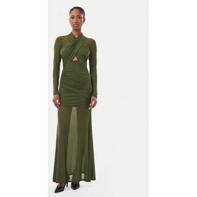 Bardot Večerné šaty Veria 59987DB Kaki Regular Fit Ženy Bardot Večerné šaty Veria 59987DB Kaki Regular Fit Ženy