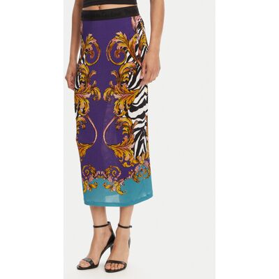 Versace Jeans Couture Puzdrová sukňa 78HAE8P6 Fialová Slim Fit Ženy Versace Jeans Couture Puzdrová sukňa 78HAE8P6 Fialová Slim Fit Ženy