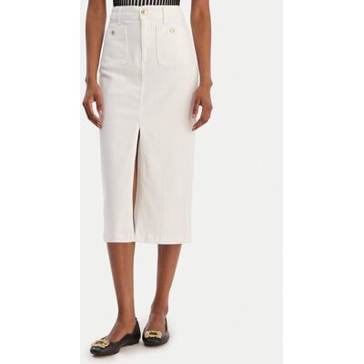Liu Jo Džínsová sukňa UA6259 D0275 Biela Regular Fit Ženy Liu Jo Džínsová sukňa UA6259 D0275 Biela Regular Fit Ženy