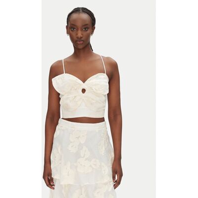 ACCESS FASHION Top 53-2120-558 Écru Slim Fit Ženy ACCESS FASHION Top 53-2120-558 Écru Slim Fit Ženy
