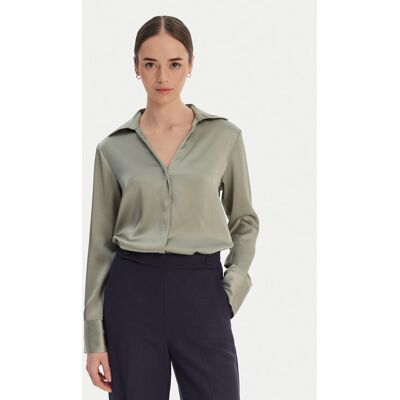 Calvin Klein Košeľa Hammered LV044F129G Béžová Regular Fit Ženy Calvin Klein Košeľa Hammered LV044F129G Béžová Regular Fit Ženy