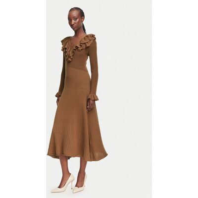 Marella Úpletové šaty Slatino 2623326034 Hnedá Regular Fit Ženy Marella Úpletové šaty Slatino 2623326034 Hnedá Regular Fit Ženy