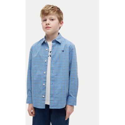Tommy Hilfiger Košeľa KB0KB10438 S Modrá Regular Fit Deti Tommy Hilfiger Košeľa KB0KB10438 S Modrá Regular Fit Deti