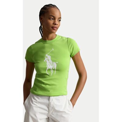 Polo Ralph Lauren Tričko 211A96259004 Svetlo zelená Slim Fit Ženy Polo Ralph Lauren Tričko 211A96259004 Svetlo zelená Slim Fit Ženy