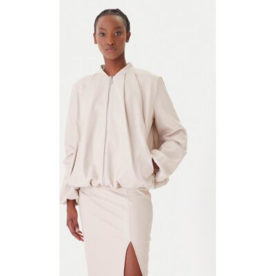 Rinascimento Bunda z imitácie kože CFC0127530003 Béžová Relaxed Fit Ženy Rinascimento Bunda z imitácie kože CFC0127530003 Béžová Relaxed Fit Ženy