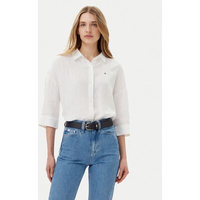 Tommy Hilfiger Košeľa WW0WW46169 Biela Loose Fit Ženy Tommy Hilfiger Košeľa WW0WW46169 Biela Loose Fit Ženy