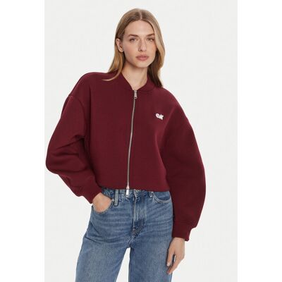 Calvin Klein Jeans Bundy bomber LV047C524G Bordová Oversize Ženy Calvin Klein Jeans Bundy bomber LV047C524G Bordová Oversize Ženy