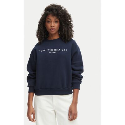 Tommy Hilfiger Mikina WW0WW47831 Tmavomodrá Regular Fit Ženy Tommy Hilfiger Mikina WW0WW47831 Tmavomodrá Regular Fit Ženy