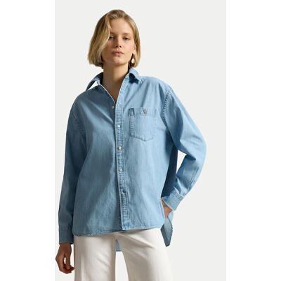 Polo Ralph Lauren džínsová košeľa 211B17139001 Svetlo modrá Oversize Ženy Polo Ralph Lauren džínsová košeľa 211B17139001 Svetlo modrá Oversize Ženy