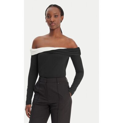 KARL LAGERFELD Blúzka B1W17009 Čierna Slim Fit Ženy KARL LAGERFELD Blúzka B1W17009 Čierna Slim Fit Ženy