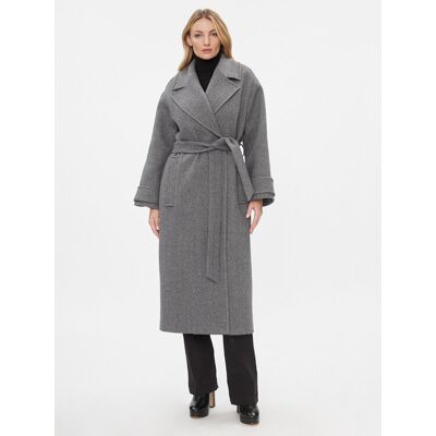 IVY OAK Vlnený kabát Claudia IO1123F1115 Sivá Loose Fit Ženy IVY OAK Vlnený kabát Claudia IO1123F1115 Sivá Loose Fit Ženy